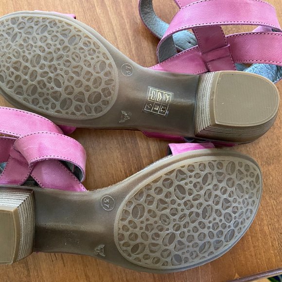 Dorking pink leather ankle strap sandals 37  (US 7) - Picture 5 of 6